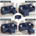 thumbnail image 3 of Walusnnu L-Shaped Sectional Sofa Couch, 3-Seat Convertible Sofa with Reversible Chaise, Modern Linen Fabric Couches for Living Room, Apartment and Small Space, Blue, 3 of 8