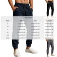 thumbnail image 3 of Men's Elastic Drawstring Cuffed Joggers Breathable Lightweight Athletic Trousers Deep Side Pockets Soft Fit for Gym Workouts Daily Training Black XXXL, 3 of 9
