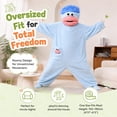 thumbnail image 4 of Kintue Snuggle Goof Monster Onesie Adult, Funny Big Mouth Pajamas with 3D Hood, Plush Halloween Onesie for Couples Family Matching, No Shoes Included, 4 of 6
