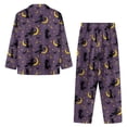 thumbnail image 6 of Garronmavis Halloween Purple Witch Womens Pajama Set 2 Piece Pjs Long-Sleeved Button Down Sleepwear V-Neck Soft Comfy Loungewear Nightwear with Pockets, 6 of 7