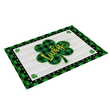

St Patricks s Day Placemats Scandinavians Irish Day Plaid Decorative Placemats Insulated Tablecloths