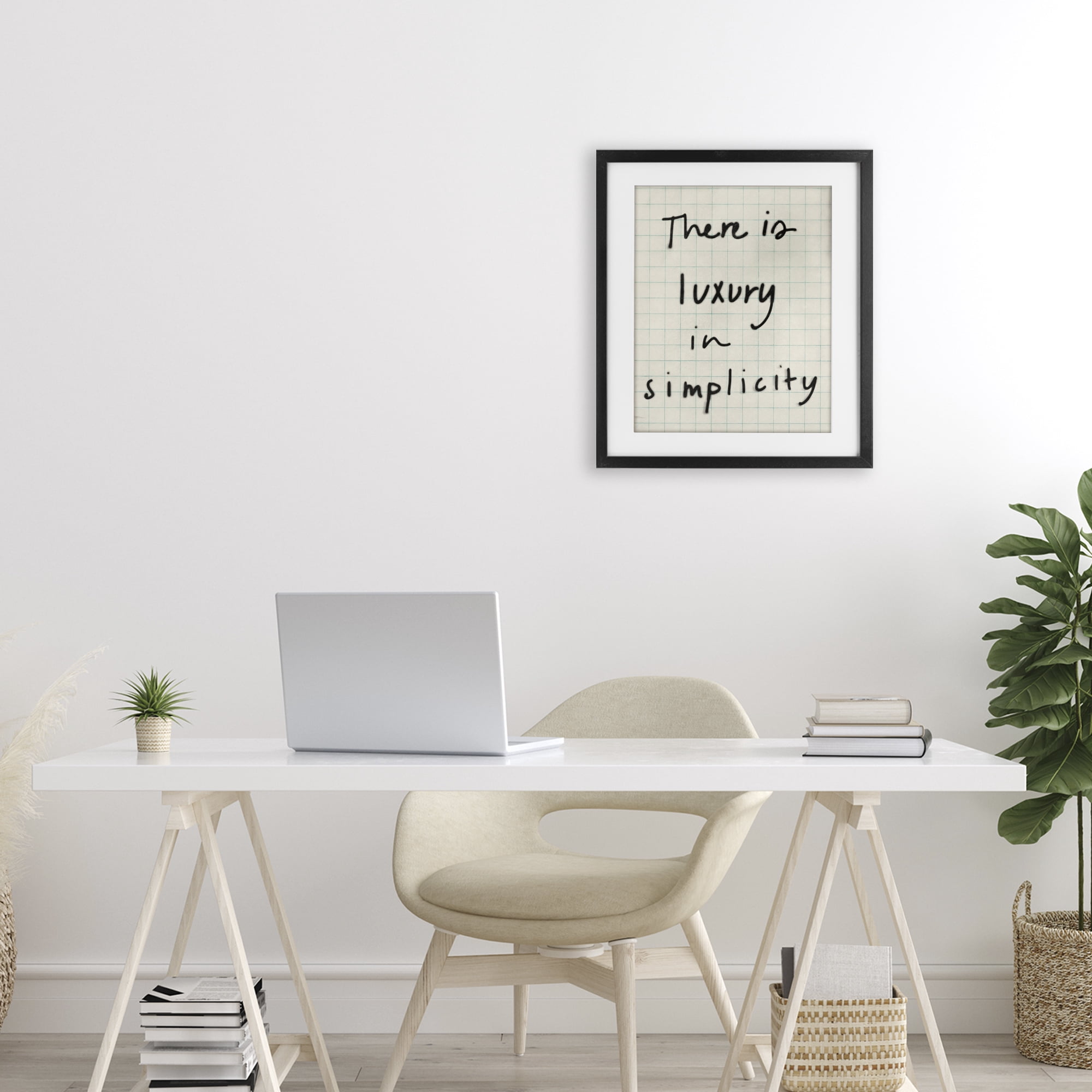 Stupell Industries Luxury In Simplicity Scrawl Black Framed Print Under Glass, design by Victoria Barnes