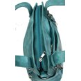 thumbnail image 4 of Zzfab Double Handles Faux Leather Handbag with Multi-Pockets & Hidden Lock Turqoise, 4 of 5
