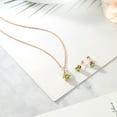 thumbnail image 4 of Gem Stone King 3.00 Ct Round Green Peridot 18K Rose Gold Plated Silver Pendant and Earrings Jewelry Set 18 inches Chain, 4 of 5