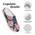 thumbnail image 5 of KLL Rose Flowers Pattern Adult Unisex Cozy Slippers,Fuzzy Slip-on Slippers TPR Sole Slippers Comfort Plush Home Footwear for Indoor & Outdoor-13, 5 of 7
