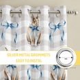 thumbnail image 6 of Easter Kitchen Curtains Window Panels, Spring Cute Bow Rabbit Grey White Buffalo Plaid Insulated Window Treatment Curtain, Grommet Curtains for Bedroom/Living Room/Bathroom, 2 Piece 42"Wx54"L, 6 of 8