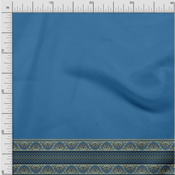 Soimoi Polyester Crepe Fabric Dot & Swirl Panel Printed Craft Fabric by The Yard 52 Inch Wide