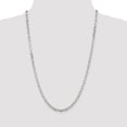 thumbnail image 2 of 925 Sterling Silver Rhodium Plated Diamond-cut Open Link Cable Chain; 7 inch; for Adults and Teens; for Women and Men, 2 of 5