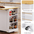 thumbnail image 6 of Kitchen Island with Storage, Moveable Kitchen Island with Power Outlet and Drop Leaf, Portable Kitchen Carts with Drawers and Shelves for Dinning Room, 6 of 8