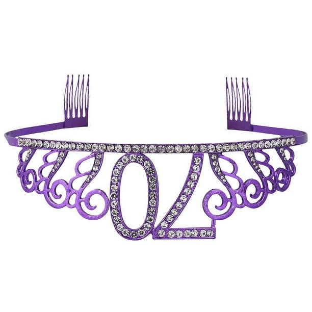 Purple Number Crown for Decoration Elegant Hair Accessories Made of Alloy with Chic Design and Craftsmanship (70)