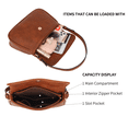 thumbnail image 4 of KL928 Women's Leather Shoulder Bag – Small Crossbody Bag with Adjustable Strap and Multiple Pockets,Brown, 4 of 6