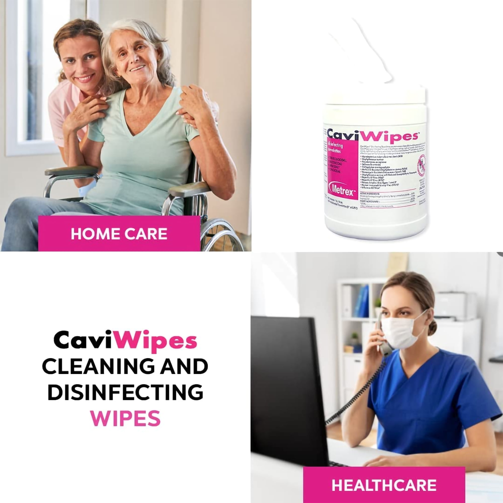 CaviWipes Surface Disinfectant Wipe Canister Alcohol Scent 1920 Ct 13-1100