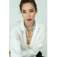 thumbnail image 5 of Women Gold-Plated Boho Layered Necklace Set 3Pcs, Blue Turquoise Stone, Chain, Moonstone with Eye Pendant, Bohemian Style Trendy & Adjustable Elegant Fashion Jewelry, 5 of 6