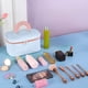 thumbnail image 5 of Neceser de viaje de lona con organizador de artículos de aseo con soporte para brochas, estuche cosmético impermeable para adolescentes, bolsa sanitaria portátil para el hogar, vacaciones o viajes de, 5 of 6