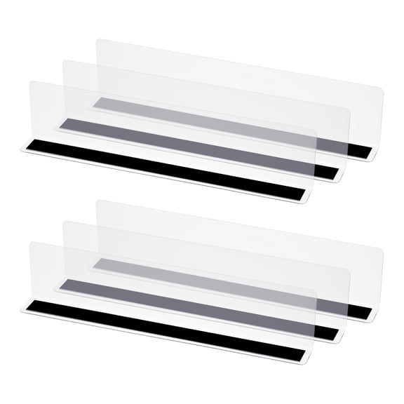 Shelf Dividers Plastic Closet Organizer with Magnetic, 11"x2.4" (Clear, 6 Pcs)