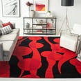 thumbnail image 2 of SAFAVIEH Soho Josie Geometric Wool Area Rug, Black/Red, 2' x 3', 2 of 6