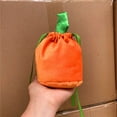 thumbnail image 4 of 2 Pcs Velvet Halloween Pumpkin Candy Gift Bag Plush Trick or Treat Bag Small Drawstring Goodie Bag Halloween Party Favors Supplies, 4 of 6