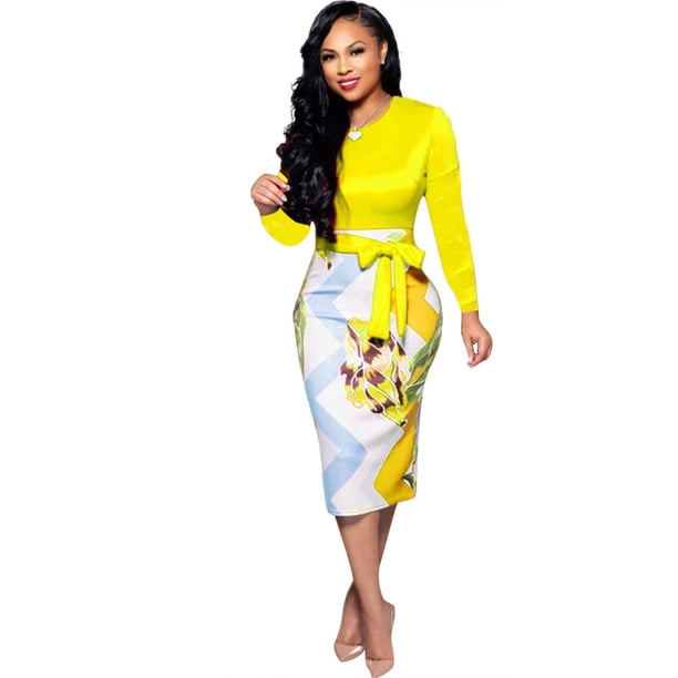 Long Sleeve Crew Neck Zip Body Dress Church Dress WERSEON Modelo