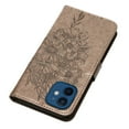 thumbnail image 6 of Dteck iPhone 12 Case, Butterfly Patterned Wallet Case, Magnetic Hand Strap Credit Card Holder Slots Synthetic Leather Kickstand Protective Cover For iPhone 12, Gray, 6 of 15
