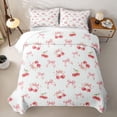 thumbnail image 2 of Erosebridal Cherry Print Quilt King, Cute Kawaii Bow King Coverlet Set, 3-Piece 1 Quilt and 2 Pillowcases, 2 of 7