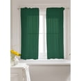 thumbnail image 3 of Pure Olive Green Tier Curtains 45 Inch Length, Sheer Curtains for Bedroom Living Room Window Simple Solid Color Rod Pocket Voile Drapes Kitchen Curtains Small Half Window 27.5"x45" 2 Panels, 3 of 6