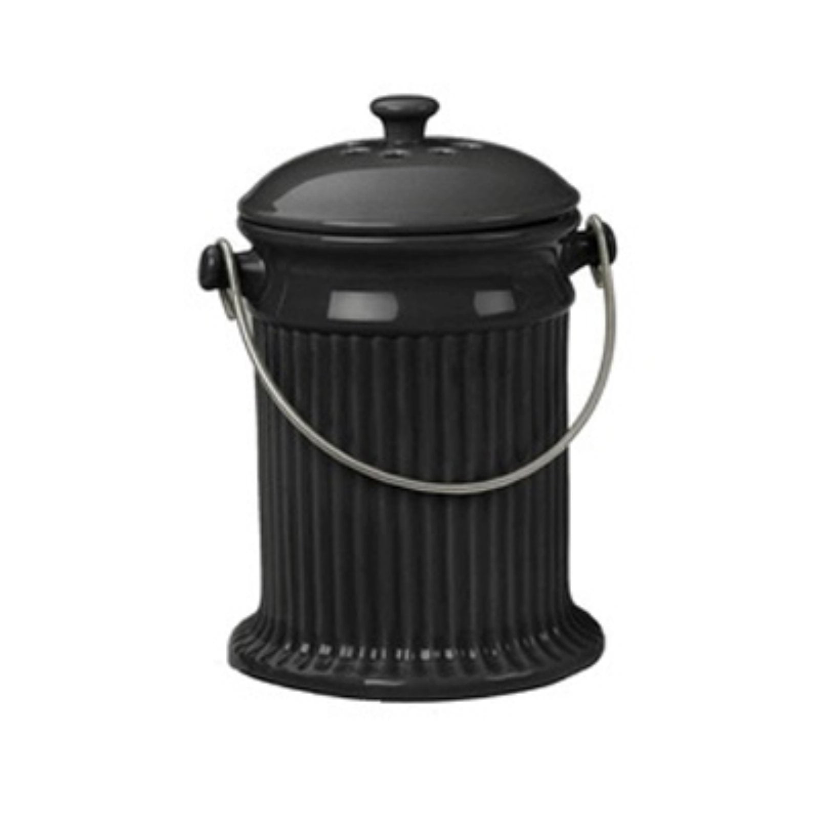 Black Ceramic Compost Crock by Uncle Jims Worm Farm