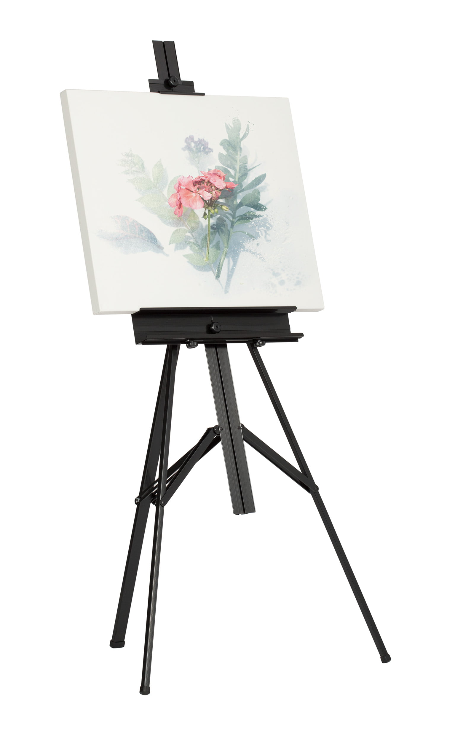 NIECHO 66 Inches Black Easel Stand,Aluminum Metal Easels for Painting  Canvas Adjustable Height from 17 to 66 with Carry Bag for Table-Top/Floor