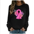 thumbnail image 2 of Luxalzxs Womens Breast Cancer Shirts Pink Ribbon Cancer Fight Awareness Shirt Pullover Tops Survivors Faith Casual Long Sleeve Crew Neck Sweatshirt, 2 of 3