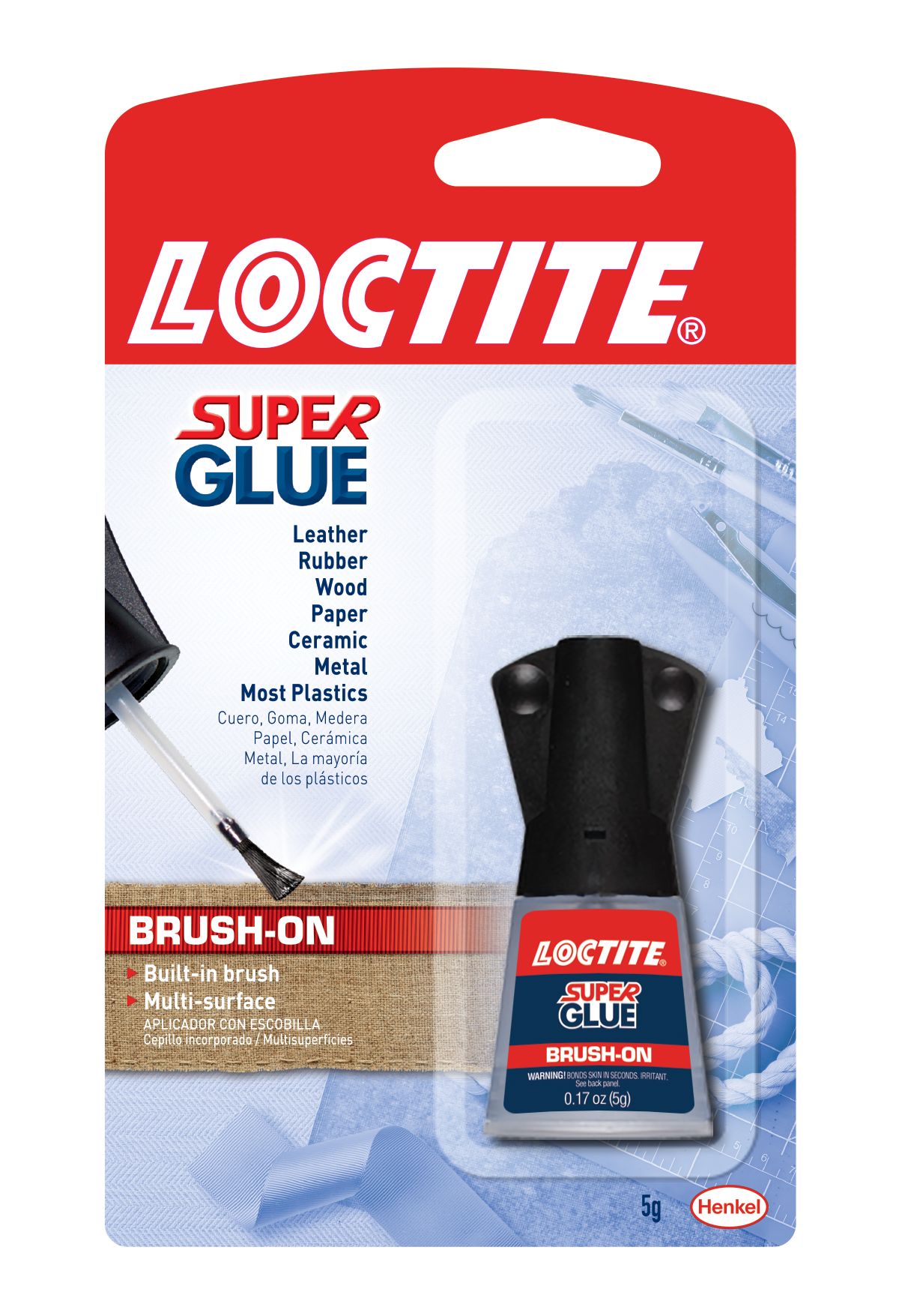 Loctite Super Glue Brush On Liquid, 0.18 oz Brush Bottle