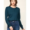 thumbnail image 5 of Made by Johnny Women's Keep It Classic Round Cardigan S TEAL, 5 of 6