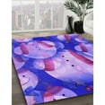 thumbnail image 3 of Ahgly Company Machine Washable Indoor Round Transitional Purple Mimosa Purple Area Rugs, 7' Round, 3 of 7