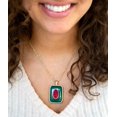 thumbnail image 2 of Green Onyx Stacked Red Quartz Golden Pendant Necklace, 2 of 5