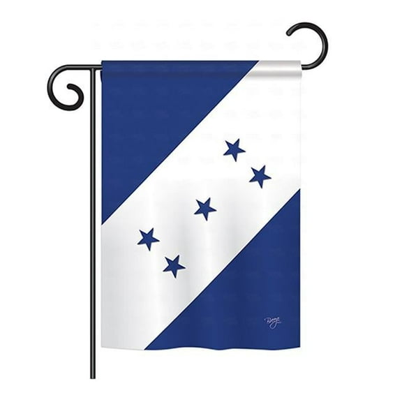 Breeze Decor BD-CY-GS-108152-IP-BO-D-US13-BD 13 x 18.5 in. Honduras Flags of the World Nationality Impressions Decorative Vertical Double Sided Garden Flag Set with Banner Pole