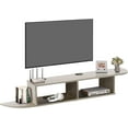 thumbnail image 4 of Hyxoo Floating TV Shelf, 55" Floating TV Stand with Storage, Modern Grey TV Stand, 4 of 8