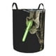 thumbnail image 2 of Cesta para ropa sucia redonda de una sola capa con diseño de Baby Yoda, de tela Oxford duradera, impermeable, portátil, plegable, para baño, con asa, tamaño mediano., 2 of 7