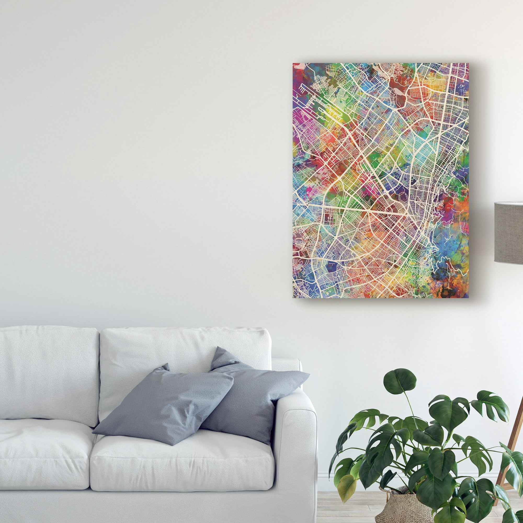 Trademark Fine Art 'Bogota Colombia City Map' Canvas Art by Michael Tompsett