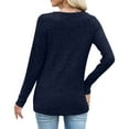 thumbnail image 6 of HAiming Womens Knit Sweater V Neck Long Sleeve Button Tunic Pullover Tops Casual Solid Color Blouse, 6 of 8