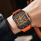 thumbnail image 3 of azul oscuro concha cuadrada compuesta ahuecada reloj de hombre, 3 of 3