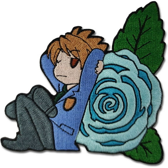 Ouran High School Host Club Patch Hitachiin Hikaru Blue Rose Embroidered Iron On