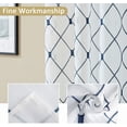 thumbnail image 6 of Topfinel White Sheer Curtains 90 Inches Long Navy Blue Embroidered Diamond Grommet Window Curtains for Living Room Bedroom, 2 Panels, 6 of 6