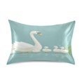 thumbnail image 7 of Yayeee Pillowcase Standard Size Set of 2 Satin Wrinkle Resistant Pillow Case, White Cartoon Swan, 7 of 7