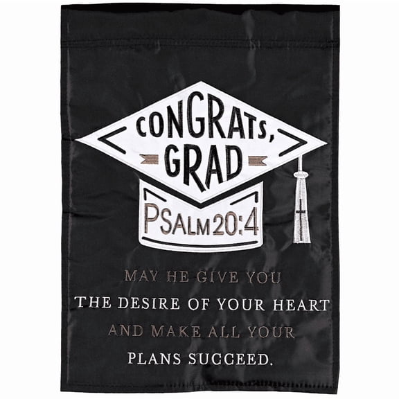 Flag Congrats Grad Psalm 20:4 13x18
