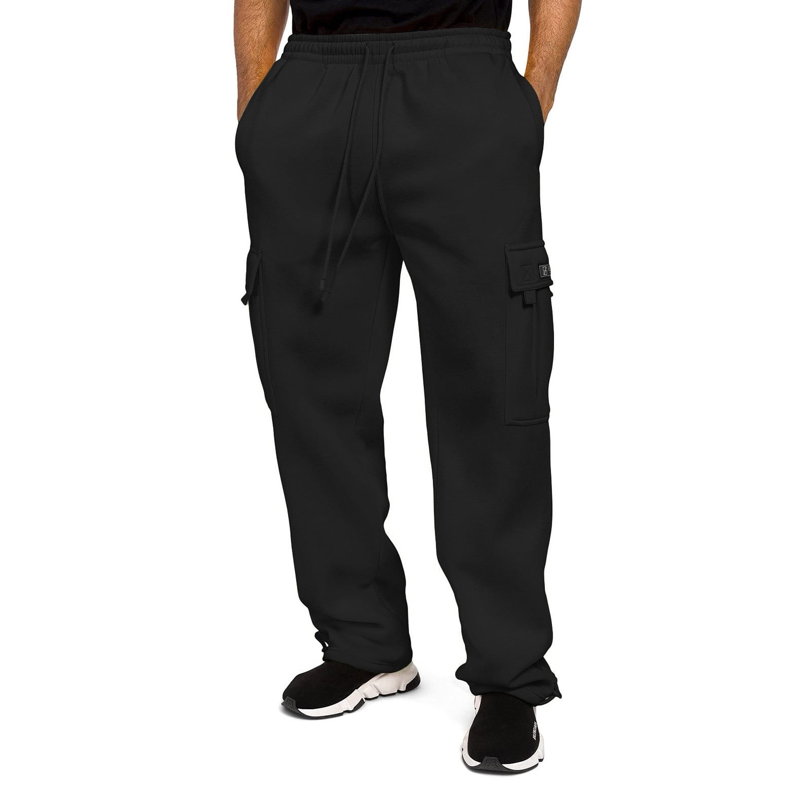 YUHAOTIN Mens Sweatpants with Pockets Big and Tall Mens Joggers Tall Men's  Rope Loosening Waist Solid Color Pocket Trousers Loose Sports Trousers 