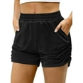thumbnail image 4 of Hanerdun Women Sports Shorts Female Running Pants Elastic Waist Athletic Bottom Black 2XL, 4 of 5