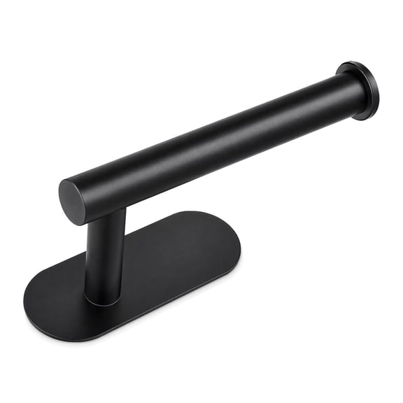 Toilet Paper Holder - Self Adhesive Toilet Paper Holder Wall Mount for Bathroom, Command Strip Stainless Steel Toilet Paper Roll Holder Stick On Wall, No Drilling - Matte Black