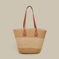 thumbnail image 2 of Handwoven Straw Shoulder Bag Summer Beach Tote Woven Purse Casual Travel Handbag, 2 of 3