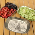 thumbnail image 6 of Vacemry Under $5 Vintage Style Metal Tray, Christmas Themed Snack Dish with Reindeer Snowflake Print, Decorative Serving Platter for Candy Cookies Party, Kitchen Dining Tabletop, 6 of 6