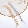 thumbnail image 3 of ziyahi Rhinestone Inlaid Bracelet Women Snow Flowers Adjustable Bangle Hand Charm Chain Jewelry Gift, 3 of 7