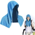 thumbnail image 2 of Cooling Hoodie Towels, Instant Cooling Towels for Hot Weather, Ice Towels for Neck and Face, Soft Breathable Towel with Button, Sweat-Absorbing Head Towel for Sport, Work Out, Gym, Camping, 2 of 5