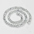 thumbnail image 3 of 10Strand Electroplate Glass Bead Strands Half Silver Plated Faceted Rondelle Clear 10x7mm Hole: 1mm about 70~72pcs/strand 19.8 inch, 3 of 3